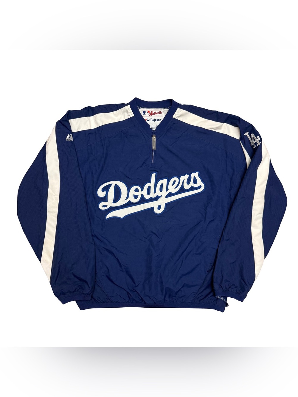 Vintage Majestic MLB Los Angeles Dodgers Half-Zip Pullover Jacket Blue Large